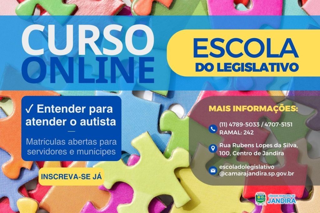 Cartaz_CursoAutismo-1024x683 Entender para atender o Autista: Escola do Legislativo oferta novo curso à população Jandirense